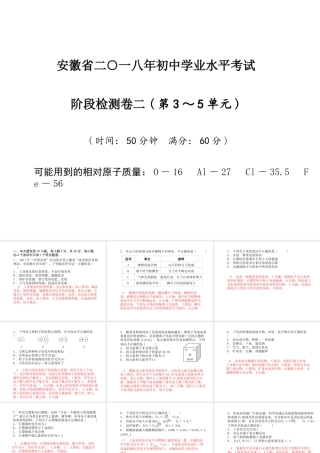 安徽省中考化学复习 阶段检测卷（二）课件-人教版初中九年级全册化学课件
