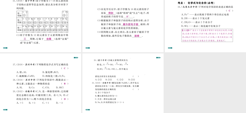 安徽省中考化学复习 专题八 物质构成的奥秘习题课件 新人教版-新人教版初中九年级全册化学课件