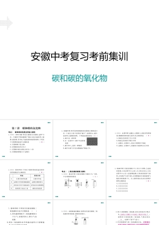 安徽省中考化学复习 专题二 碳和碳的氧化物习题课件 新人教版-新人教版初中九年级全册化学课件