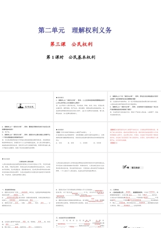 八年级道德与法治下册 第二单元 理解权利义务 第三课 公民权利第1框 公民基本权利习题课件 新人教版-新人教版初中八年级下册政治课件