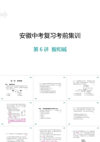 安徽省中考化学考前集训复习 第6讲 酸和碱习题课件 新人教版-新人教版初中九年级全册化学课件