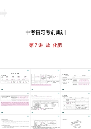 安徽省中考化学考前集训复习 第7讲 盐 化肥（小册子）课件 新人教版-新人教版初中九年级全册化学课件