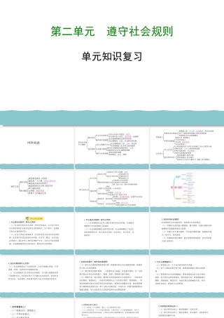 八年级道德与法治上册 第二单元 遵守社会规则单元复习总结教学课件 新人教版-新人教版初中八年级上册政治课件