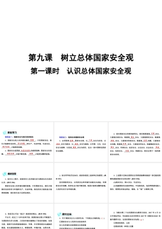 八年级道德与法治上册 第四单元 维护国家利益 第九课 树立总体国家安全观 第1框 认识总体国家安全观课件 新人教版-新人教版初中八年级上册政治课件