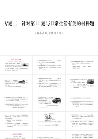 安徽省中考化学总复习 第2部分 题型专题突破 专题2 针对第11题与日常生活有关的材料题课件-人教版初中九年级全册化学课件