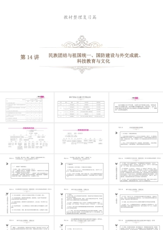 安徽省中考历史总复习 第14讲 民族团结与祖国统一、国防建设与外交成就课件-人教版初中九年级全册历史课件