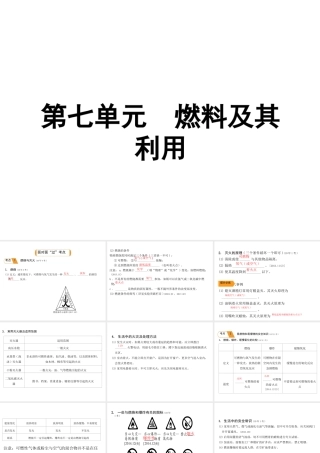 安徽省中考化学总复习 第一部分 夯实基础过教材 第七单元 燃料及其利用课件-人教版初中九年级全册化学课件