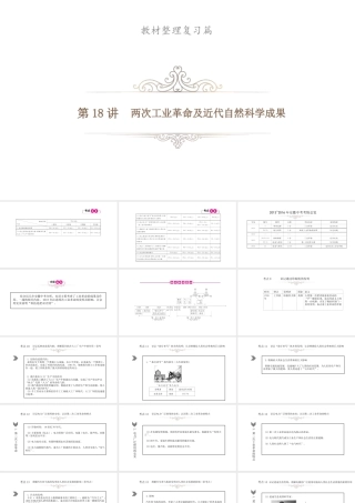 安徽省中考历史总复习 第18讲 两次工业革命及近代自然科学成果课件-人教版初中九年级全册历史课件