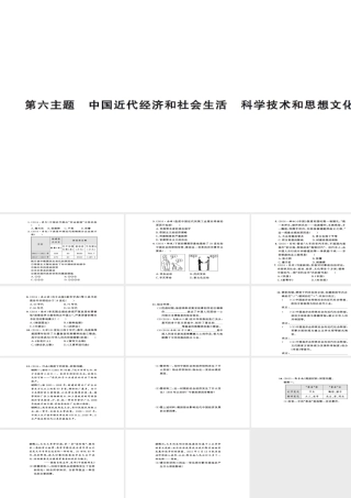 安徽省中考历史 基础知识夯实 模块二 中国近代史 第六主题 中国近代经济和社会生活 科学技术和思想文化课后提升课件-人教版初中九年级全册历史课件