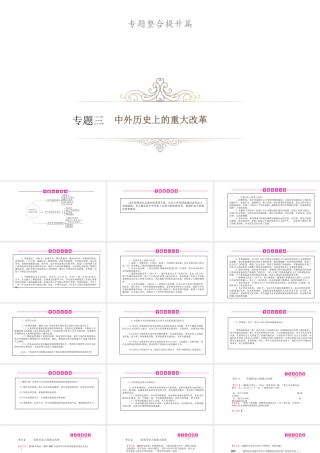 安徽省中考历史总复习 专题3 中外历史上的重大改革课件-人教版初中九年级全册历史课件