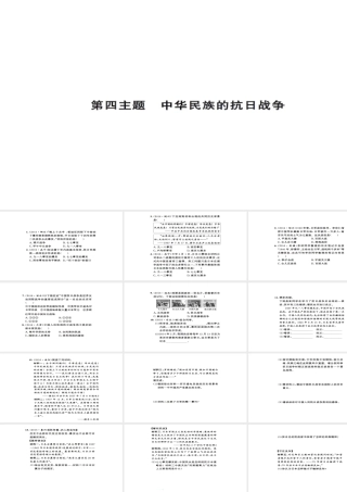 安徽省中考历史 基础知识夯实 模块二 中国近代史 第四主题 中华民族的抗日战争课后提升课件-人教版初中九年级全册历史课件