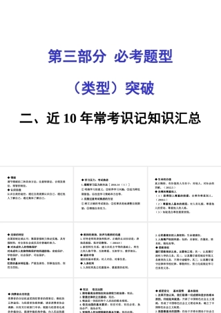 安徽中考政治 第三篇 必考题型突破二 近10年常考知识汇总课件 粤教版-粤教版初中九年级全册政治课件