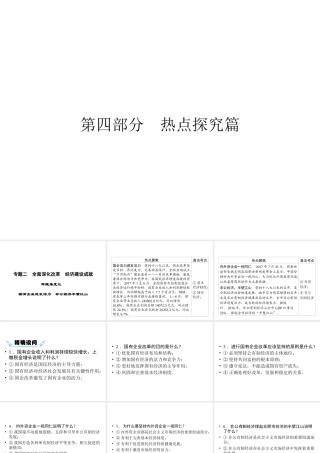 安徽省中考政治 第4部分 热点探究 专题二 全面深化改革 经济建设成就 命题角度3国有企业迸发活力 非公经济半壁江山复习课件-人教版初中九年级全册政治课件