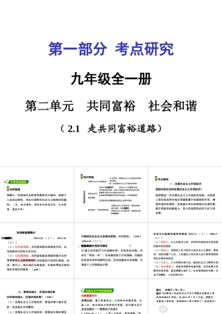 安徽省中考政治 第一篇 2.1 走共同富裕道路课件-人教版初中九年级全册政治课件