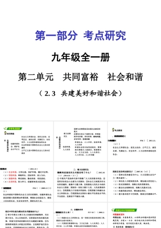 安徽省中考政治 第一篇 2.3 共建美好和谐社会课件-人教版初中九年级全册政治课件