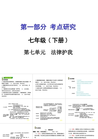 安徽中考政治 七下 第一篇 考点研究 第七单元课件 粤教版-粤教版初中九年级全册政治课件