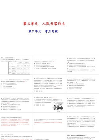 八年级道德与法治下册 第三单元 人民当家做主考点突破习题课件 新人教版-新人教版初中八年级下册政治课件