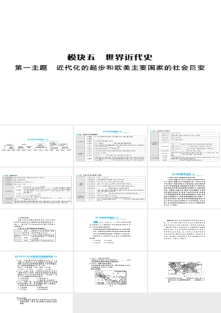 安徽省中考历史 基础知识夯实 模块五 世界近代史 第一主题 近代化的进步与欧美主要国家的社会巨变课后提升课件-人教版初中九年级全册历史课件