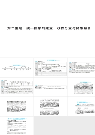 安徽省中考历史 基础知识夯实 模块一 中国古代史 第二主题 统一国家的建立、 政权分立与民族融合讲义课件-人教版初中九年级全册历史课件