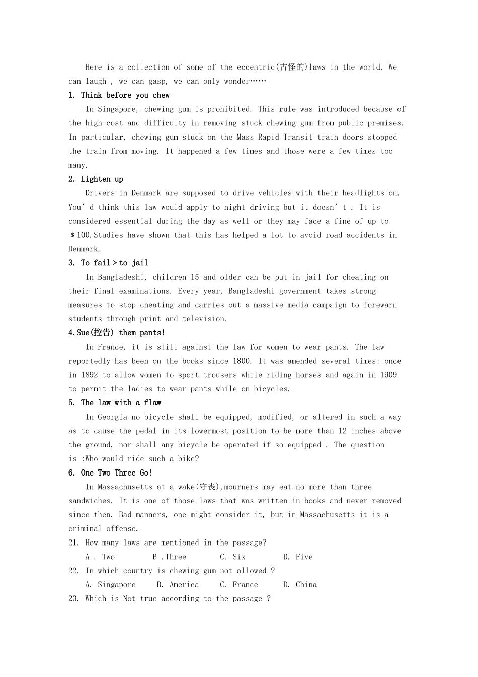 、崇仁一中、南城一中）高三英语上学期第一次联考试题-人教版高三全册英语试题_第3页