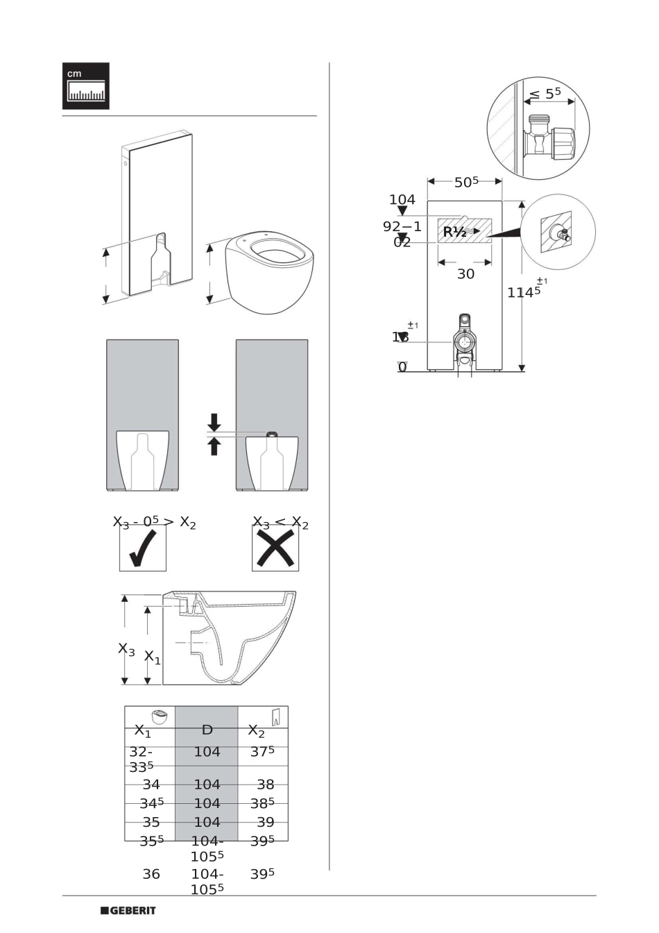 吉博力壁挂式马桶安装说明书_第2页