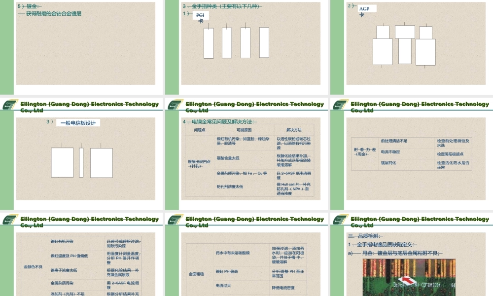 金手指工艺课件