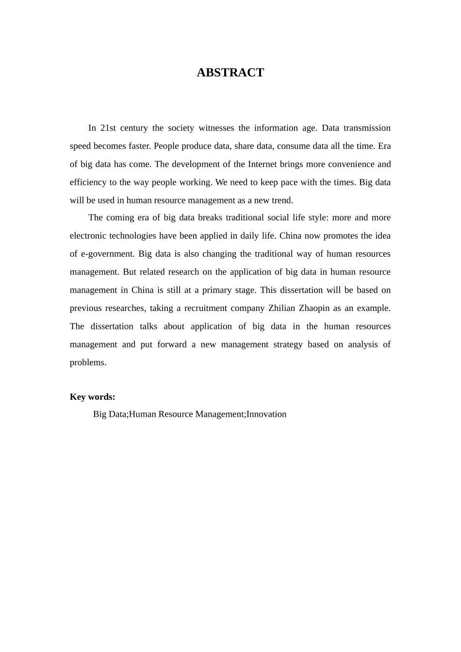 大数据时代下的人力资源管理创新研究—以智联招聘为例分析研究  计算机科学与技术专业_第3页