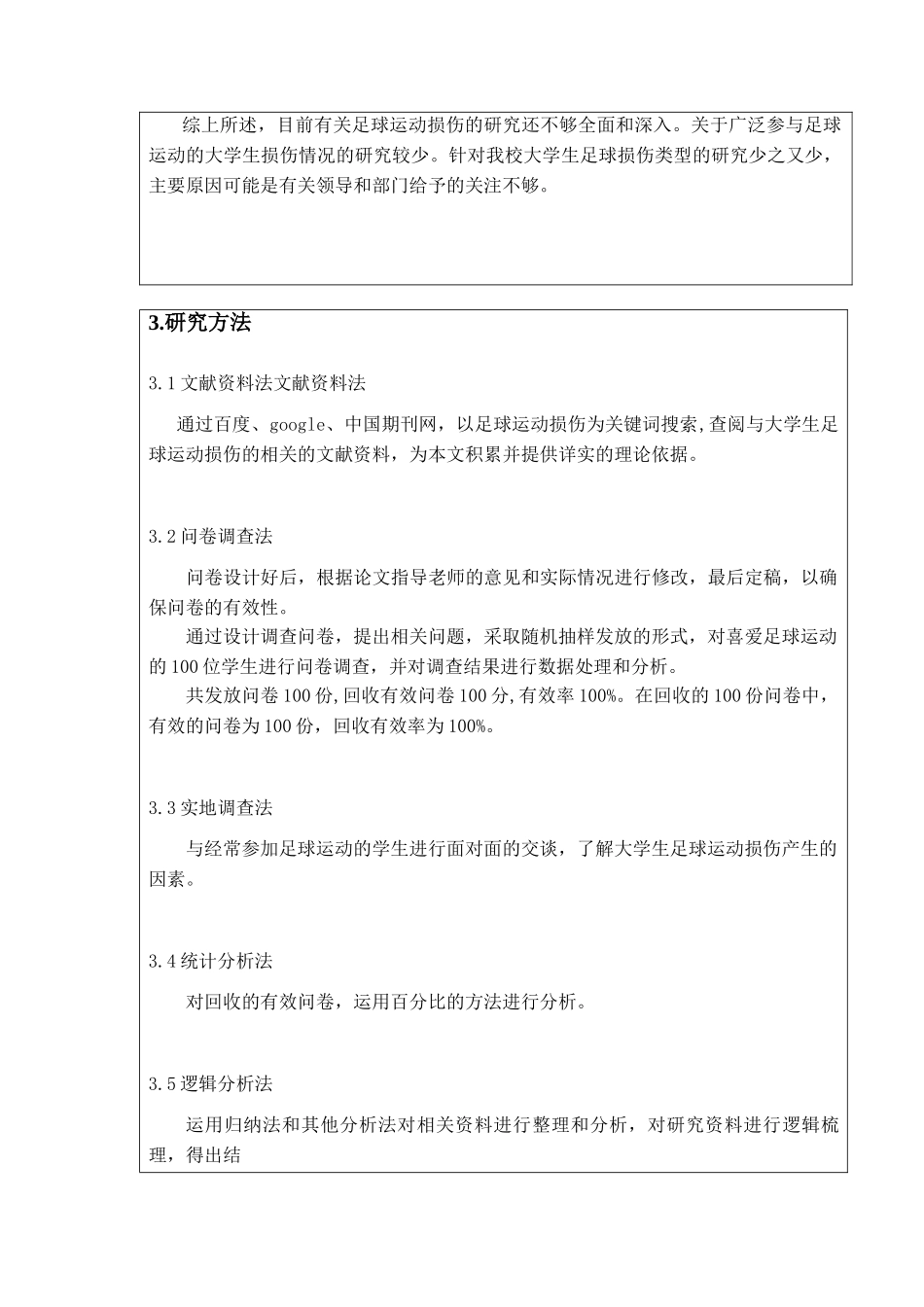 大学生足球运动常见损伤的产生因素及研究分析  教育教学专业  开题报告_第2页