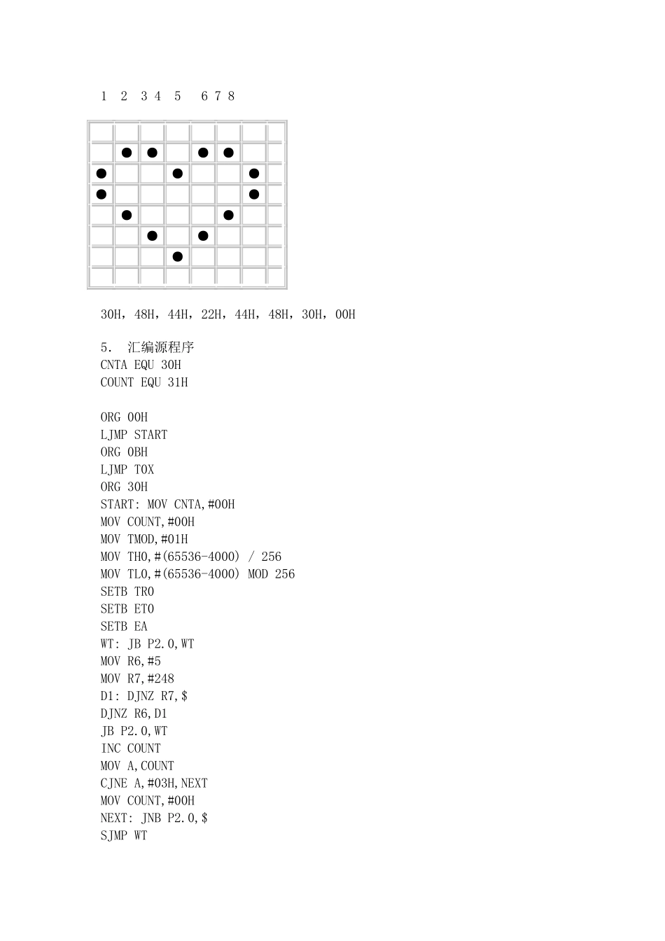 单片机实例点阵式LED简单图形显示技术设计和实现  电气工程自动化专业_第3页