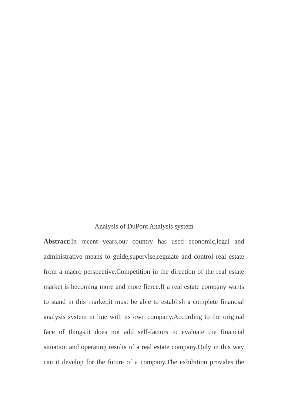 杜邦分析研究——以房地产公司为例   财务会计学专业_第2页