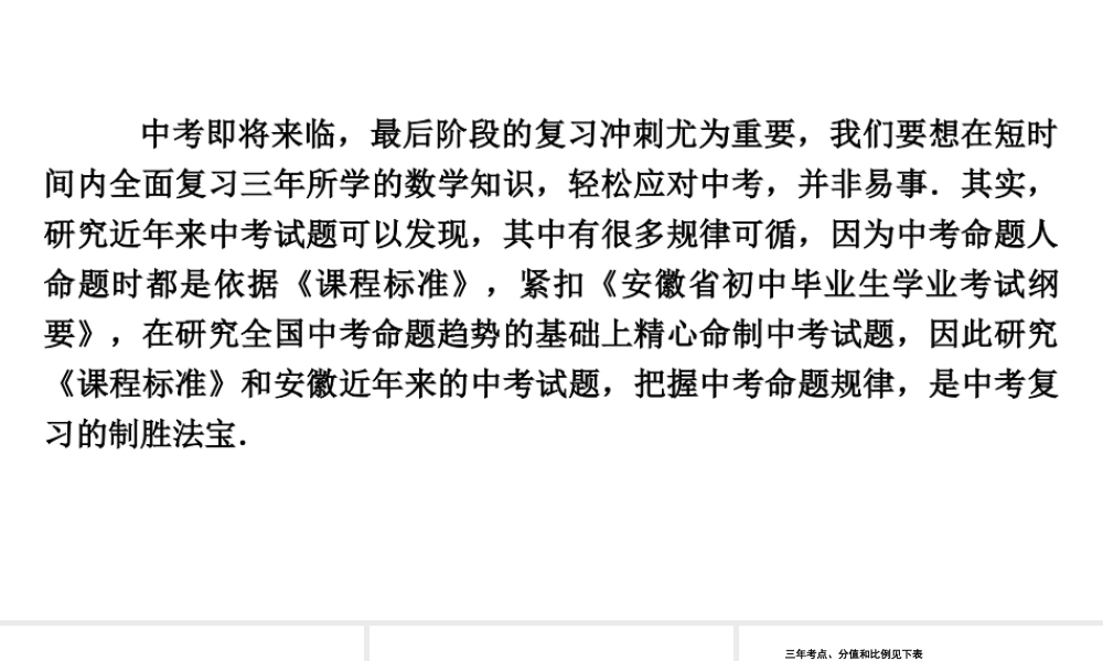 安徽省中考数学决胜二轮复习 中考命题专家谈决胜中考课件-人教版初中九年级全册数学课件