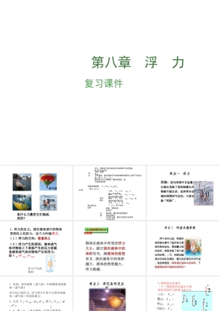 安徽省中考物理复习 第八章 浮力课件-人教版初中九年级全册物理课件