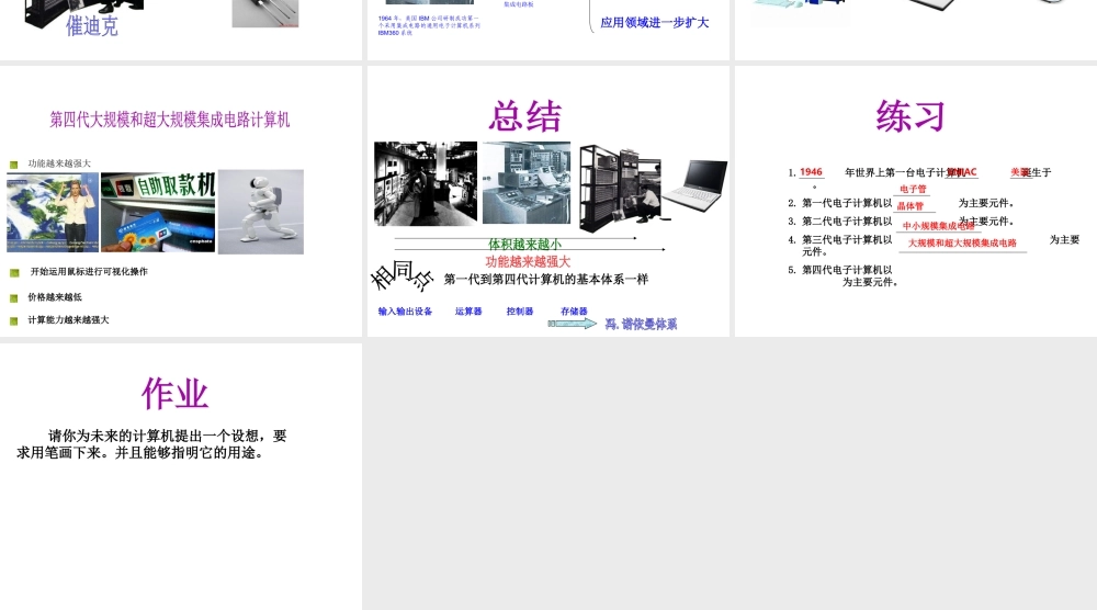 安徽省亳州市风华中学初中信息技术 计算机的发展史课件