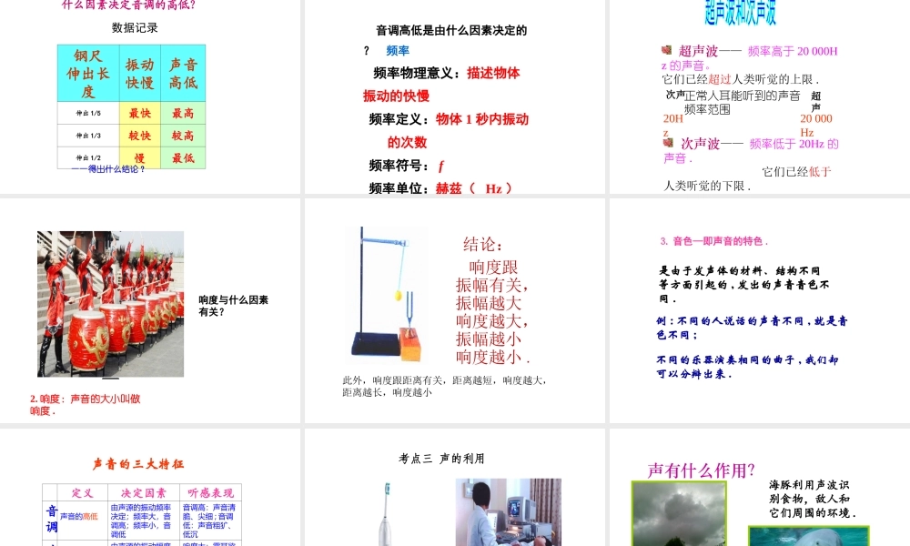 安徽省中考物理复习 第二章 声现象课件-人教版初中九年级全册物理课件