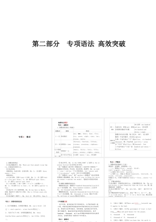 （临沂专版）中考英语总复习 第二部分 专项语法 高效突破 专项4 数词课件-人教版初中九年级全册英语课件