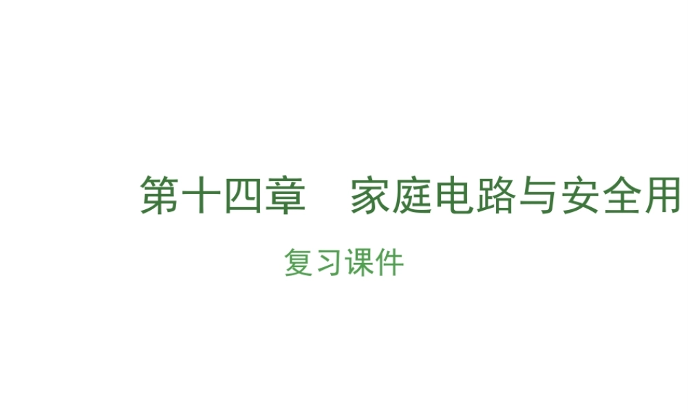 安徽省中考物理复习 第十四章 家庭电路与安全用电课件-人教版初中九年级全册物理课件