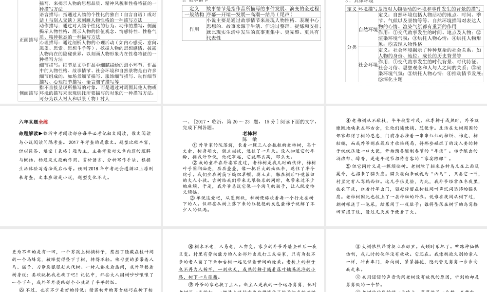 （临沂专版）中考语文 第二部分 专题复习 高分保障 专题10 记叙文阅读(含散文、小说)课件-人教版初中九年级全册语文课件