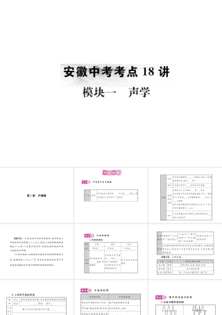 安徽省中考物理总复习 第1讲 声现象课件-人教版初中九年级全册物理课件