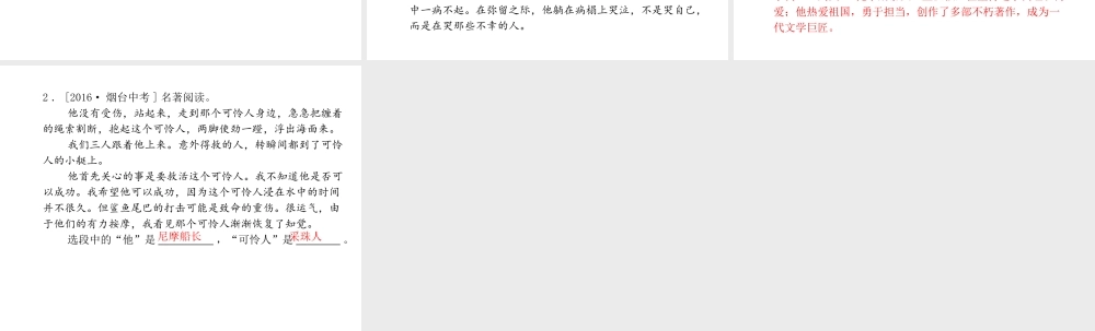 （临沂专版）中考语文 第一部分 系统复习 成绩基石 八下 名著阅读课件-人教版初中九年级全册语文课件