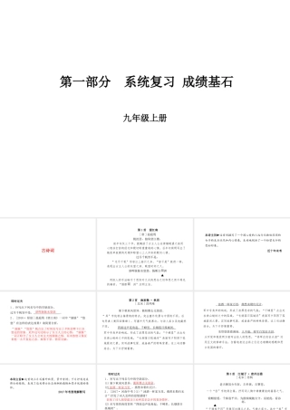 （临沂专版）中考语文 第一部分 系统复习 成绩基石 九上 古诗词课件-人教版初中九年级全册语文课件