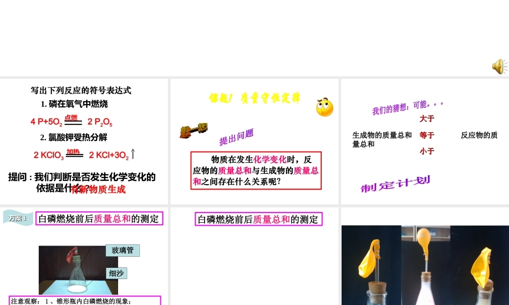 安徽省合肥市肥西县刘河乡九年级化学上册 5.1 质量守恒定律课件 （新版）新人教版-（新版）新人教版初中九年级上册化学课件