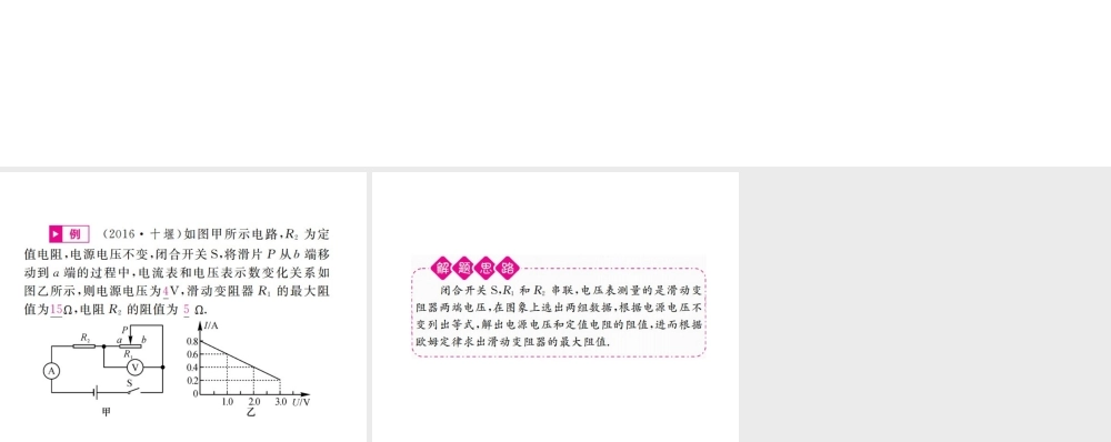 安徽省中考物理总复习 题型复习（一）坐标图像分析题课件-人教版初中九年级全册物理课件