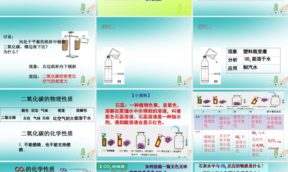 安徽省合肥市肥西县刘河乡九年级化学上册 6.3 二氧化碳与一氧化碳课件 （新版）新人教版-（新版）新人教版初中九年级上册化学课件