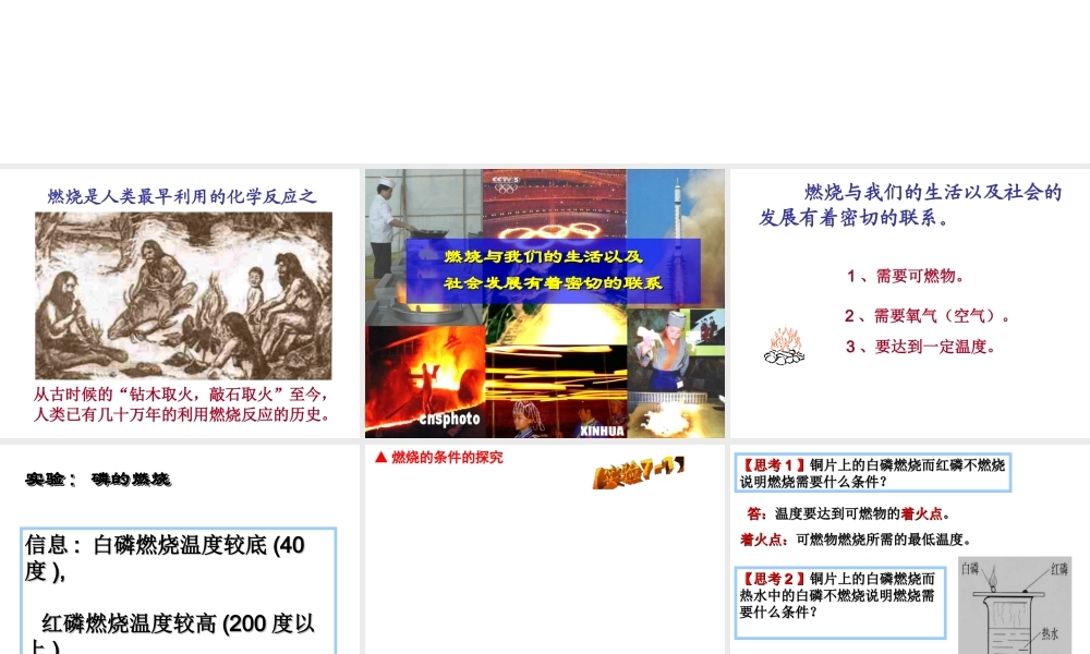 安徽省合肥市肥西县刘河乡九年级化学上册 7.1 燃烧和灭火课件 （新版）新人教版-（新版）新人教版初中九年级上册化学课件