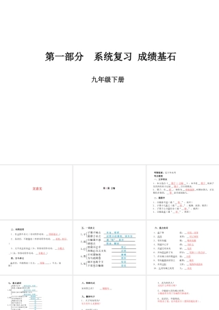 （临沂专版）中考语文 第一部分 系统复习 成绩基石 九下 文言文课件-人教版初中九年级全册语文课件