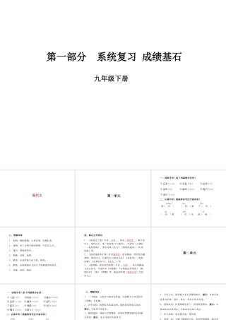 （临沂专版）中考语文 第一部分 系统复习 成绩基石 九下 现代文课件-人教版初中九年级全册语文课件