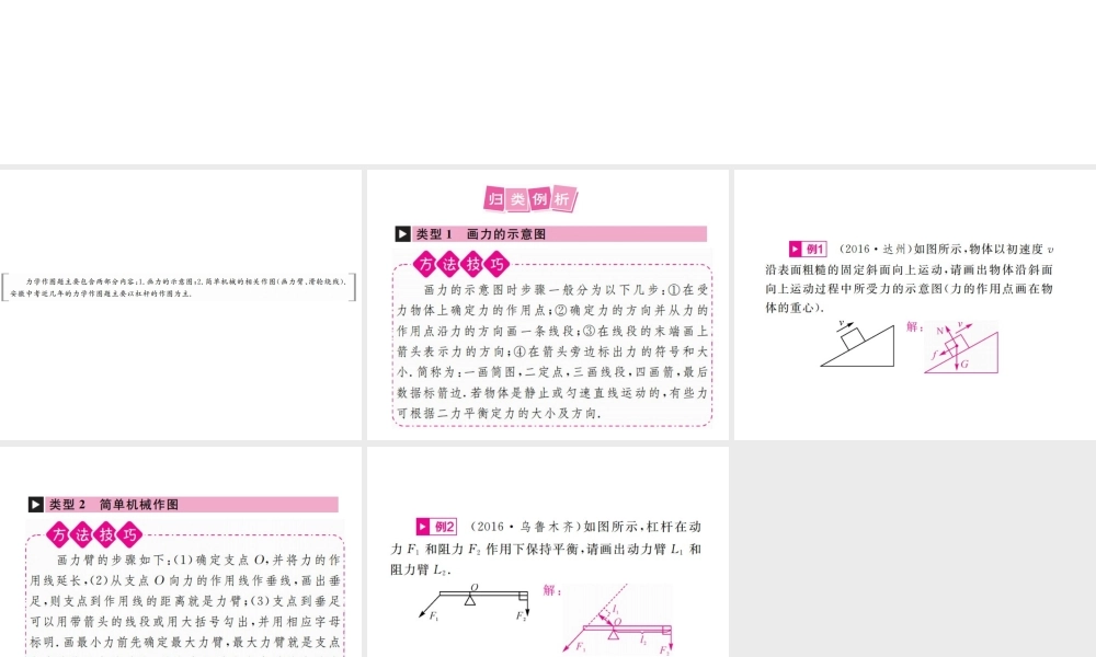 安徽省中考物理总复习 小专题（五）力学作图课件-人教版初中九年级全册物理课件