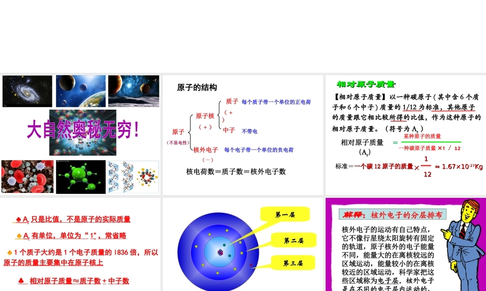 安徽省合肥市肥西县刘河乡九年级化学上册 第三单元 物质构成的奥秘 3.2 原子的结构（第2课时）课件 （新版）新人教版-（新版）新人教版初中九年级上册化学课件