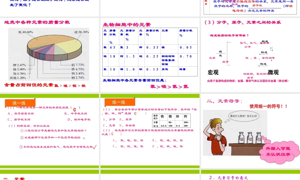 安徽省合肥市肥西县刘河乡九年级化学上册 第三单元 物质构成的奥秘 3.3 元素课件 （新版）新人教版-（新版）新人教版初中九年级上册化学课件