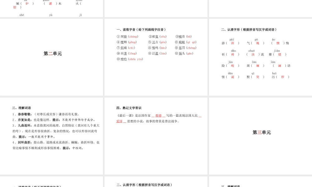 （临沂专版）中考语文 第一部分 系统复习 成绩基石 七下 现代文课件-人教版初中九年级全册语文课件